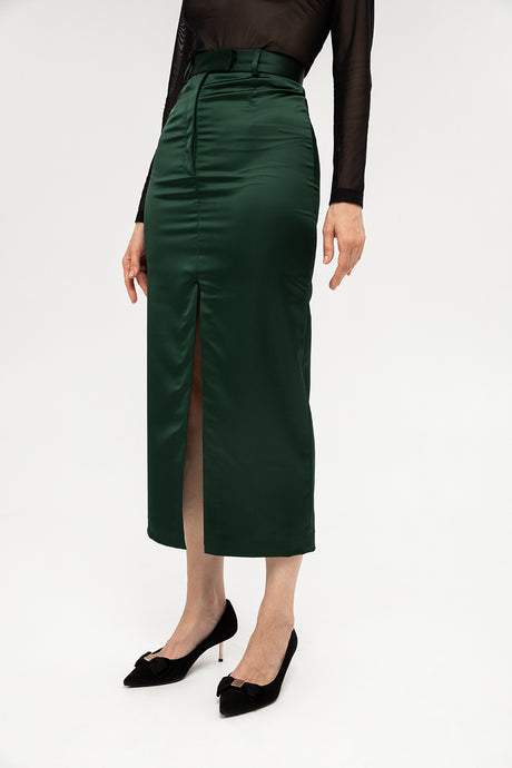 silk midi skirt