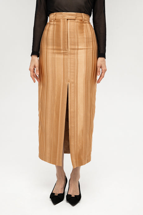 gold skirt