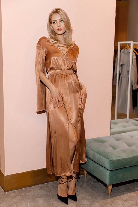 boho style silk dress