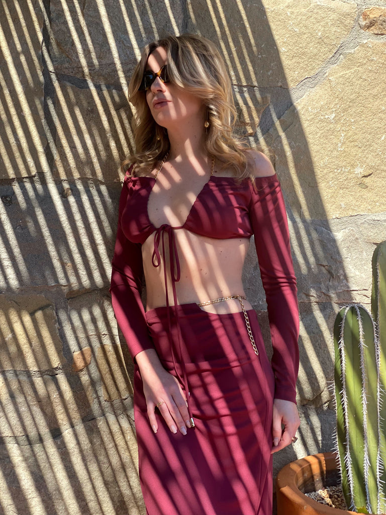 Crop top and skirt set