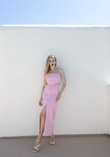 Load image into Gallery viewer, Pink Asymmetric Crop Top