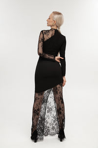 asymmetric lace dress